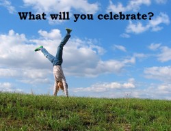 somersault on grass on the sky & clouds background